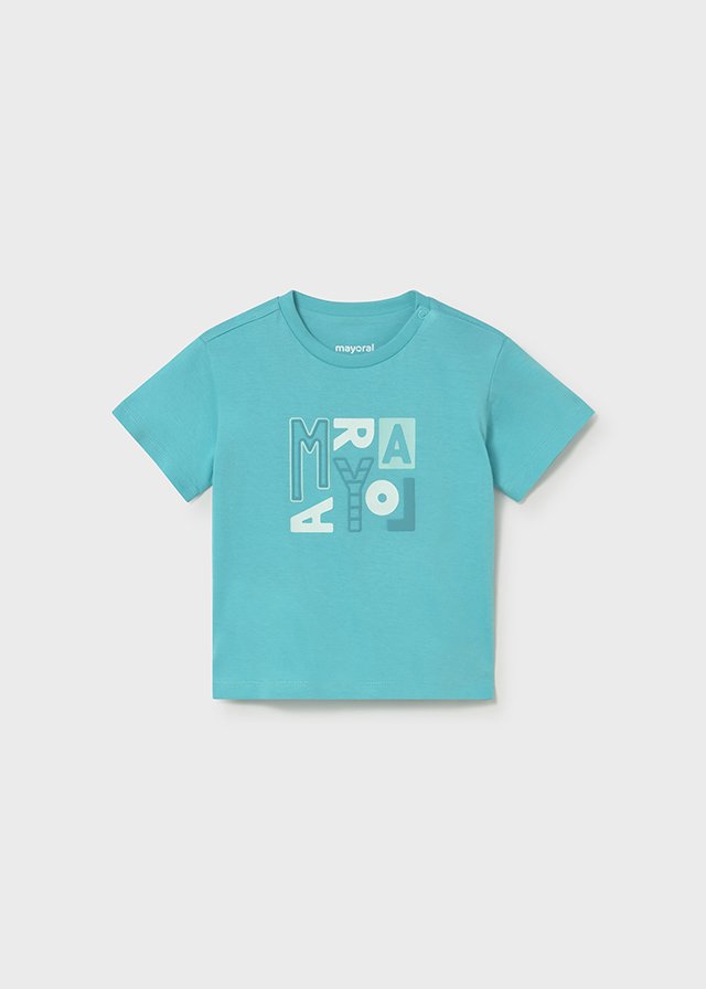 Mayoral türkizkék bacis póló, pattentos nyakrésszel