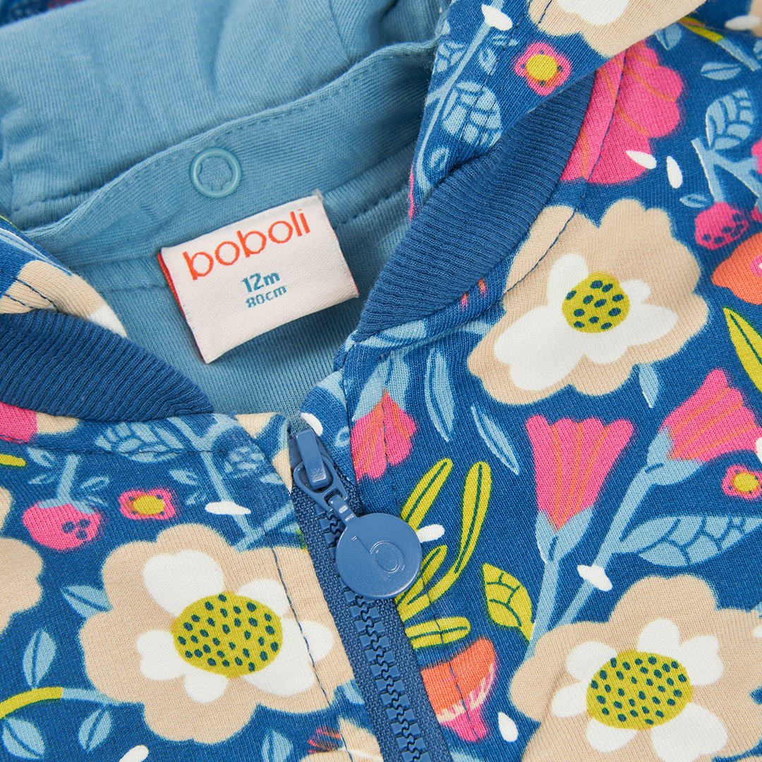 Boboli,virágos,cipzáros,levehető kapucnis,lány pulóver - Image 3